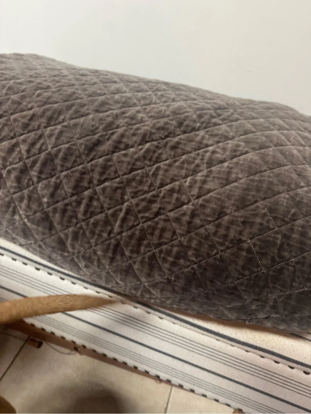 Organic Velvet Diamond Quilt - Charcoal gray full/ Queen comforter